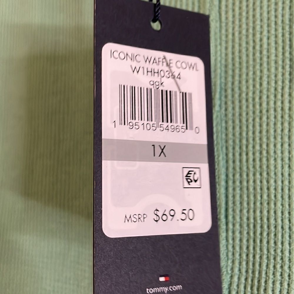 Tommy Hilfiger Plus Size Cotton Waffle-Knit Turtleneck Top - Picture 5 of 5